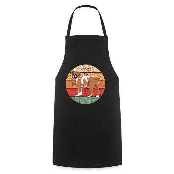 Boxer Allemand Chien Dog Lovers Cadeau Rétro - Tablier de cuisine - noir - Devant - AI Model Male 185 dark (185cm)
