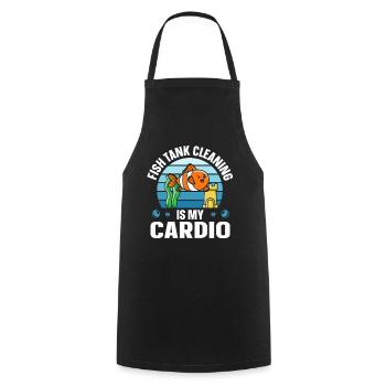 Fish Tank Cleaning is my Cardio Aquaristik - Cooking Apron - black - Front - AI Model Male 185 dark (185cm)