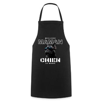 Maman Chien au Monde Bulldog - Tablier de cuisine - noir - Devant - AI Model Male 185 dark (185cm)