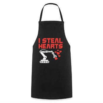 Robot Robotics Engineer Valentines - Cooking Apron - black - Front - AI Model Male 185 dark (185cm)