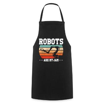 Robot Robotics Engineer Retro - Kochschürze - Schwarz - Vorne - AI Model Male 185 dark (185cm)