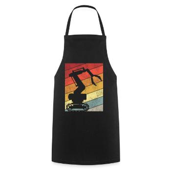Robot Robotics Engineer Retro - Cooking Apron - black - Front - AI Model Male 185 dark (185cm)