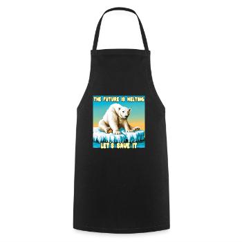 The Future is melting - Cooking Apron - black - Front - AI Model Male 185 dark (185cm)