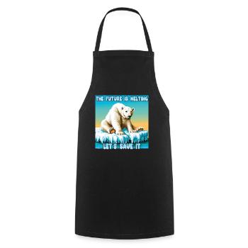 The Future is melting - Cooking Apron - black - Front - AI Model Male 185 dark (185cm)
