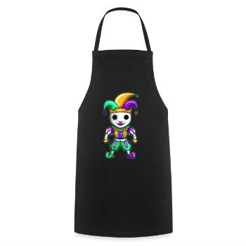 Cute Kawaii Jester With Mask For Mardi Gras - Cooking Apron - black - Front - AI Model Male 185 dark (185cm)