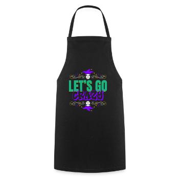 Lettrage Let’s Go Crazy For Mardi Gras - Tablier de cuisine - noir - Devant - AI Model Male 185 dark (185cm)