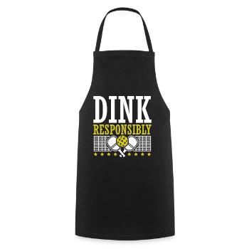 Dink Responsibly Pickleball Paddle Sports Game - Cooking Apron - black - Front - AI Model Male 185 dark (185cm)
