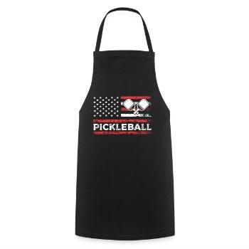 Pickleball American Paddle Sports Flag - Tablier de cuisine - noir - Devant - AI Model Male 185 dark (185cm)