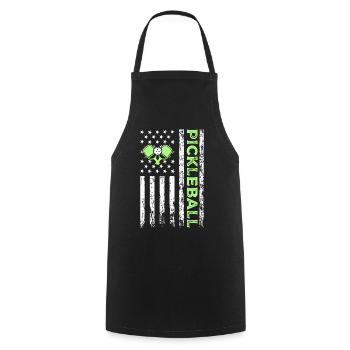 Pickleball American Paddle Sports Flag - Tablier de cuisine - noir - Devant - AI Model Male 185 dark (185cm)