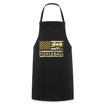 Pickleball American Paddle Sports Flag - Tablier de cuisine - noir - Devant - AI Model Male 185 dark (185cm)