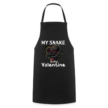 Cœur Serpent Valentin - Tablier de cuisine - noir - Devant - AI Model Male 185 dark (185cm)
