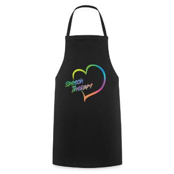 Assistant orthophoniste - Tablier de cuisine - noir - Devant - AI Model Male 185 dark (185cm)