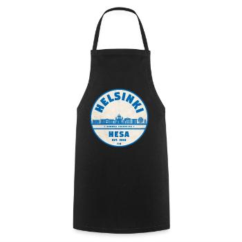 Helsinki Skyline Emblem 1550 - Kochschürze - Schwarz - Vorne - AI Model Male 185 dark (185cm)
