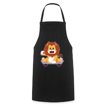 Lion Skater Skateboard - Cooking Apron - black - Front - AI Model Male 185 dark (185cm)