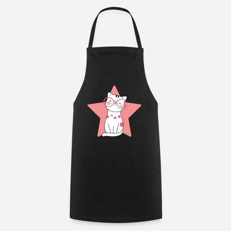 chat, chat mignon, chat domestique - Tablier de cuisine - noir