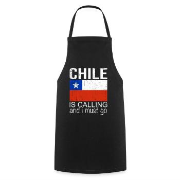 Chile Spruch - Kochschürze - Schwarz - Vorne - AI Model Male 185 dark (185cm)