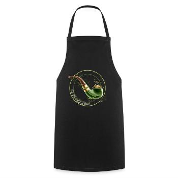 An Old Pipe Spilling Golden Coins On St Patricks - Cooking Apron - black - Front - AI Model Male 185 dark (185cm)