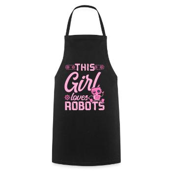 Robot Robotics Engineer Girl This - Cooking Apron - black - Front - AI Model Male 185 dark (185cm)
