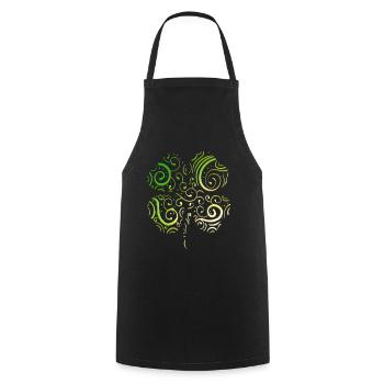 Four Leaf Clover Ornaments Logo For St Patricks - Kochschürze - Schwarz - Vorne - AI Model Male 185 dark (185cm)