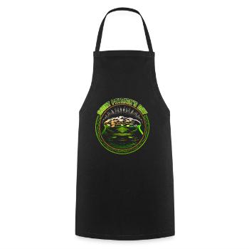 Pot Of Gold Logo For St Patrick's Day - Cooking Apron - black - Front - AI Model Male 185 dark (185cm)