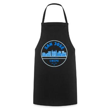 San Jose Costa Rica Chepe Badge - Cooking Apron - black - Front - AI Model Male 185 dark (185cm)