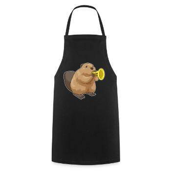 Beaver Musician Trompette Musique - Tablier de cuisine - noir - Devant - AI Model Male 185 dark (185cm)