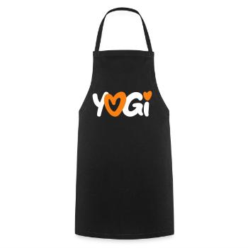 Yoga Yogi Heart Meditation Fan Love Namaste Om - Cooking Apron - black - Front - AI Model Male 185 dark (185cm)