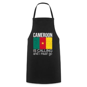 Cameroon quote - Cooking Apron - black - Front - AI Model Male 185 dark (185cm)