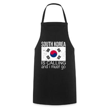 Citation Corée du Sud - Tablier de cuisine - noir - Devant - AI Model Male 185 dark (185cm)
