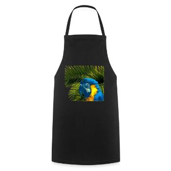 tolle papageien tees, Palmenblätter gelbbrust Ara - Kochschürze - Schwarz - Vorne - AI Model Male 185 dark (185cm)