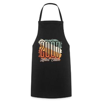 2007 Année de naissance Anniversaire Année de construction Vintage Rétro - Tablier de cuisine - noir - Devant - AI Model Male 185 dark (185cm)
