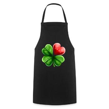 Four Leaf Clover Shamrock With Heart For St - Kochschürze - Schwarz - Vorne - AI Model Male 185 dark (185cm)