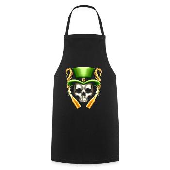 Skull With Leprechauns Hat And Beer Party St - Kochschürze - Schwarz - Vorne - AI Model Male 185 dark (185cm)