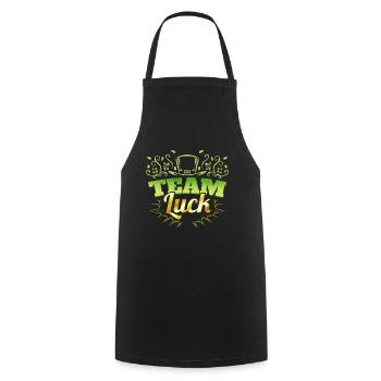 Leprechaun Shamrock Team Luck pour la Saint-Patrick - Tablier de cuisine - noir - Devant - AI Model Male 185 dark (185cm)