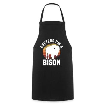 Büffel Bison Ochse Indianer Amerikanisch - Kochschürze - Schwarz - Vorne - AI Model Male 185 dark (185cm)