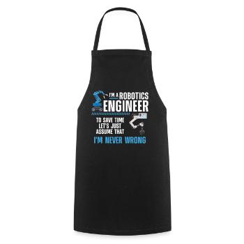 Ingénieur en robotique robotique Je suis un - Tablier de cuisine - noir - Devant - AI Model Male 185 dark (185cm)