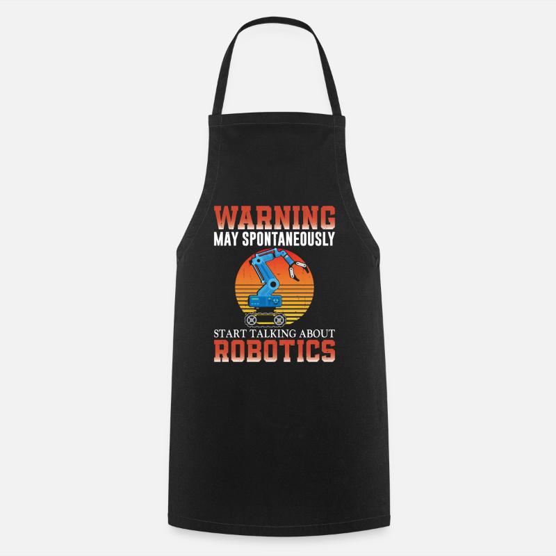 Robot Robotics Engineer Retro - Kochschürze - Schwarz