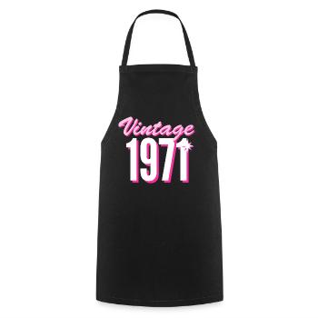 1971 Jahrgang Baujahr Vintage Geschenkidee Retro - Kochschürze - Schwarz - Vorne - AI Model Male 185 dark (185cm)
