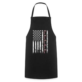 American Christmas Vintage Flag Cane - Cooking Apron - black - Front - AI Model Male 185 dark (185cm)