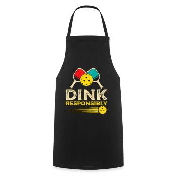 Dink Paddle Sports Pickleball responsable - Tablier de cuisine - noir - Devant - AI Model Male 185 dark (185cm)