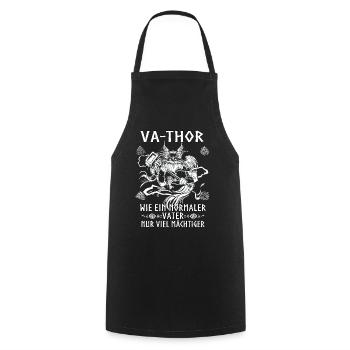 Herren Vathor - Vatertag Vatertagsgeschenk Viking - Kochschürze - Schwarz - Vorne - AI Model Male 185 dark (185cm)