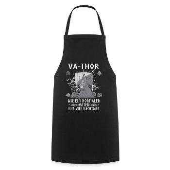 Herren Vathor - Vatertag Vatertagsgeschenk Viking - Kochschürze - Schwarz - Vorne - AI Model Male 185 dark (185cm)