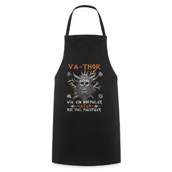 Herren Vathor - Vatertag Vatertagsgeschenk Viking - Kochschürze - Schwarz - Vorne - AI Model Male 185 dark (185cm)