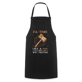 Vathor pour hommes - Fête des pères Cadeau de la fête des pères Viking - Tablier de cuisine - noir - Devant - AI Model Male 185 dark (185cm)