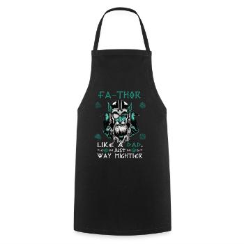 Vathor pour hommes - Fête des pères Cadeau de la fête des pères Viking - Tablier de cuisine - noir - Devant - AI Model Male 185 dark (185cm)