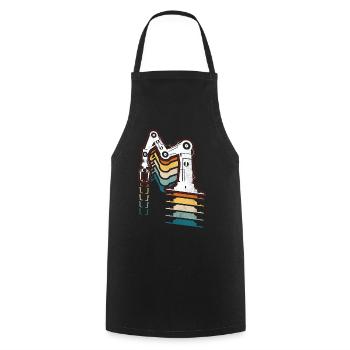 Robot Robotics Engineer Retro - Cooking Apron - black - Front - AI Model Male 185 dark (185cm)