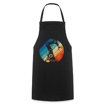 Robot Robotics Engineer Retro - Cooking Apron - black - Front - AI Model Male 185 dark (185cm)