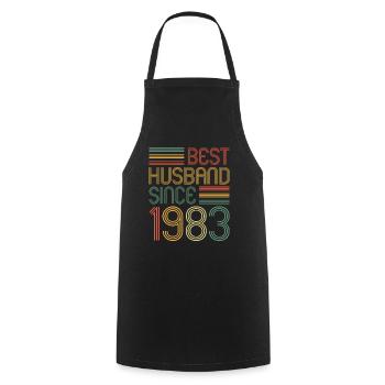 40th Wedding Anniversary Best Husband since 1983 - Cooking Apron - black - Front - AI Model Male 185 dark (185cm)