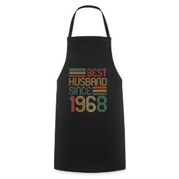55th Wedding Anniversary Best Husband since 1968 - Cooking Apron - black - Front - AI Model Male 185 dark (185cm)