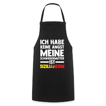 Ich habe keine Angst meine Schwiegermutter ist Siz - Kochschürze - Schwarz - Vorne - AI Model Male 185 dark (185cm)